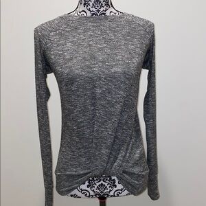 Juicy Couture Gray Long Sleeve Tie Front Top Size XS